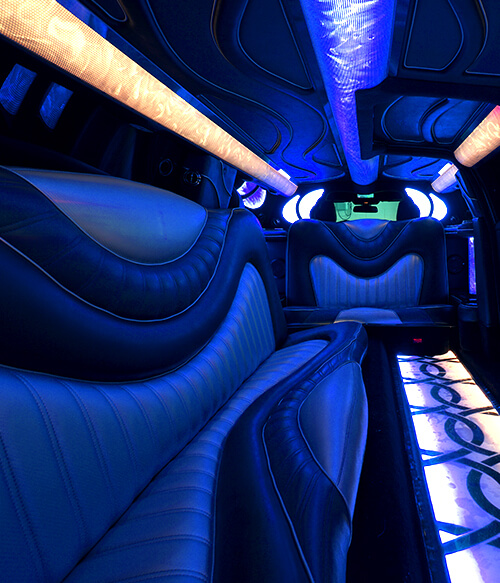Inside a limo rental